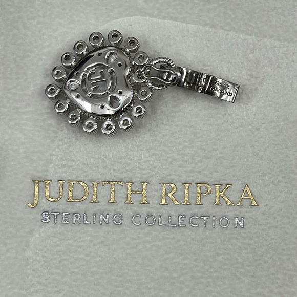 Vintage Judith Ripka Sterling Silver Heart Enhancer Pendant with Mother of Pearl - Picture 12 of 16